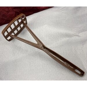 Vintage Foley Brown Nylon Plastic‎ Potato Masher 9.75" 12 Holes